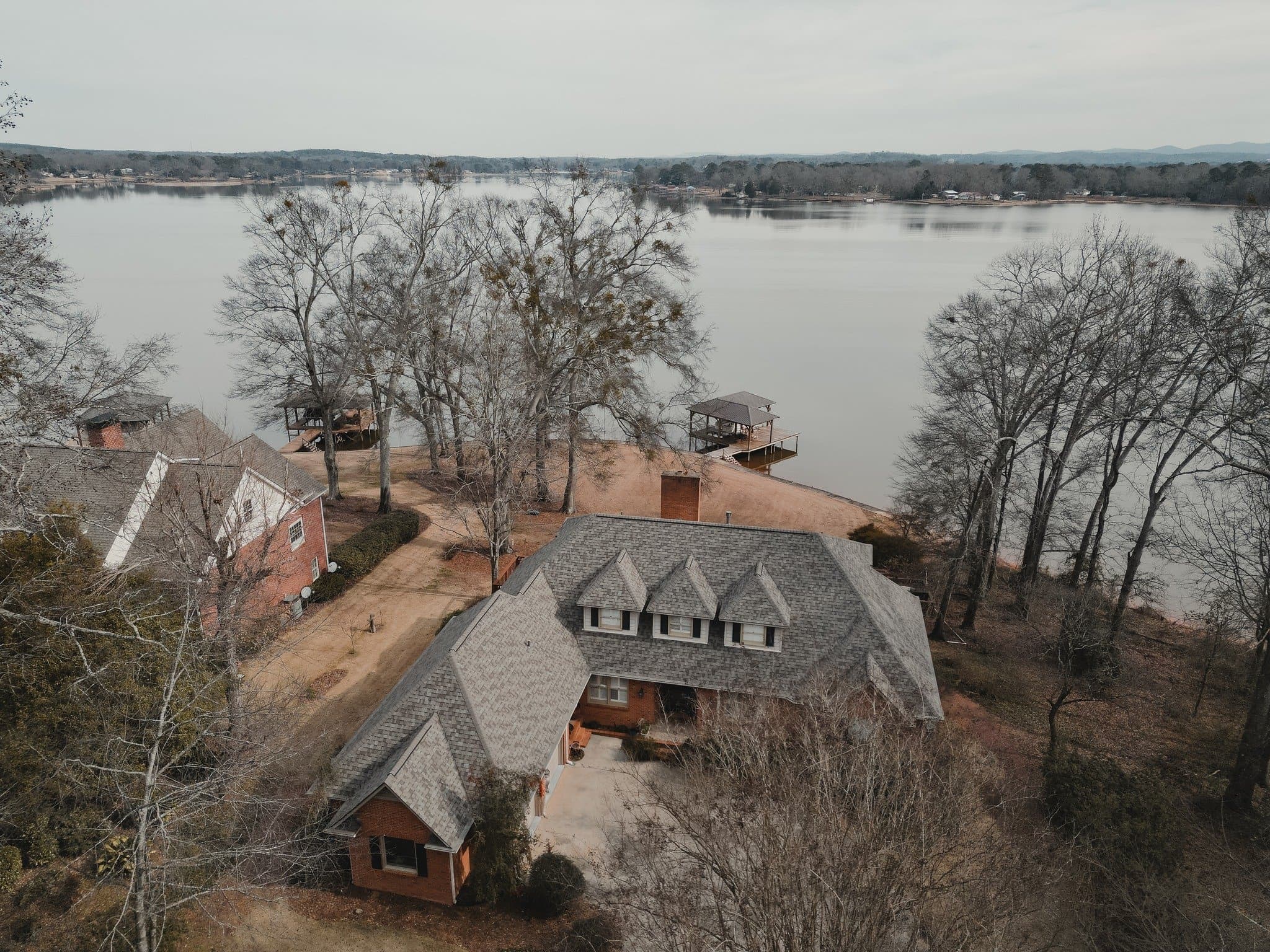 Lakefront home with new architectural shingle roof